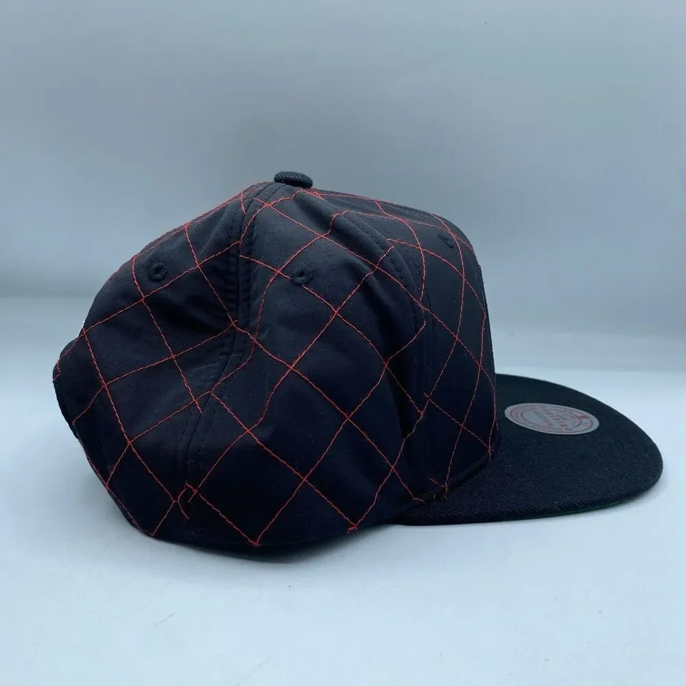 Ohio State Buckeyes Mitchell & Ness Hat OSFA Black Red Quilted Taslan Snapback